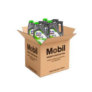 MOBIL SUPER GAS 20W50 - Aceite Mineral - Caja x4 (Galón 4 L c/u)