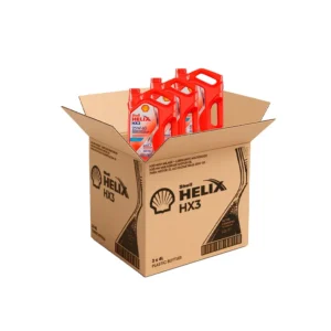 Shell Helix HX3 25W-60 – Aceite Mineral para Motores de Alto Kilometraje - Caja x3 (Galón 4 L c/u)