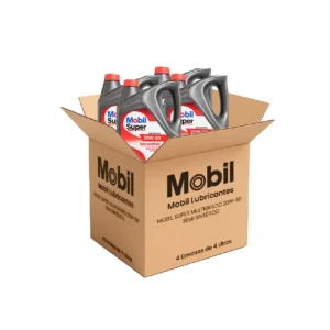 MOBIL SUPER 20W50 - Aceite de Motor Mineral - Caja x4 (Galón 4 L c/u)